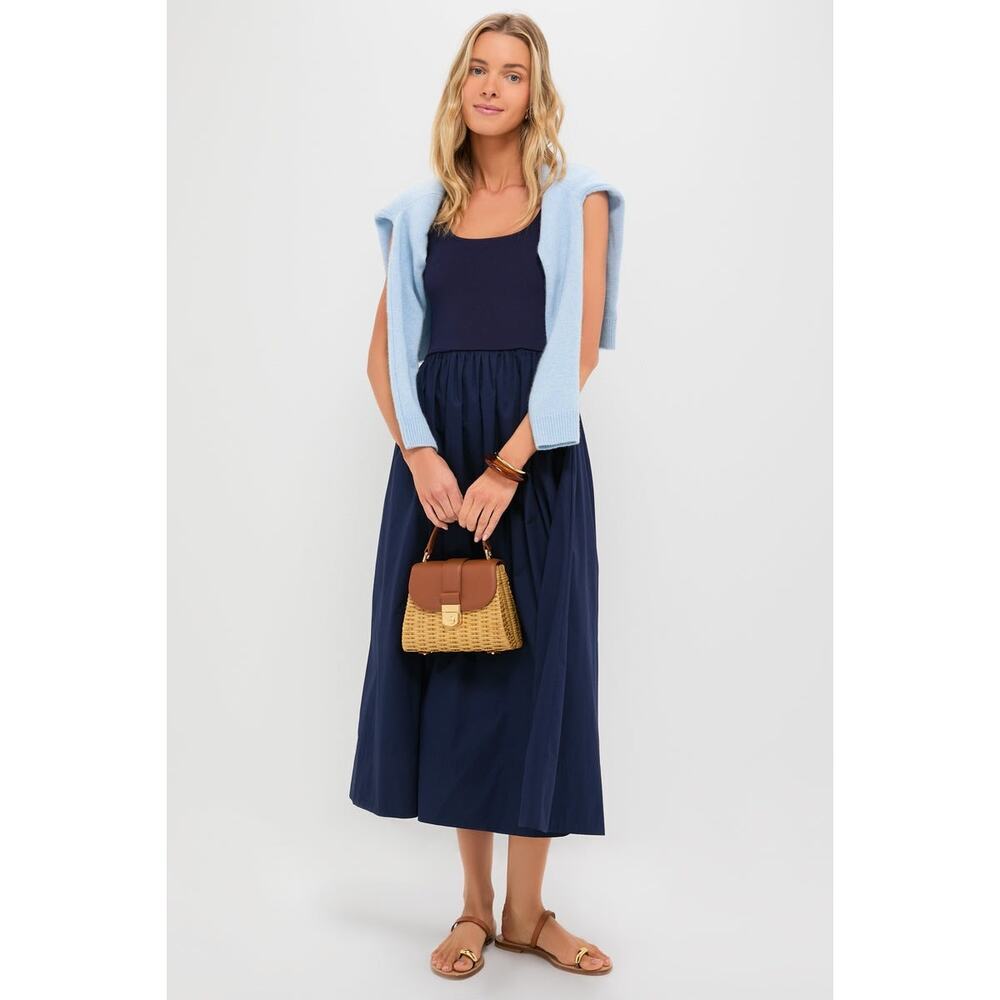 TUCKERNUCK Navy Mixed Media Juliette Dress Size L NWT Retail $168 Tuckernuck - Picture 4 of 7